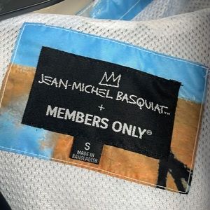 Jean-Michel Basquiat Members Only hooded wind breaker jacket S adult NWOT
